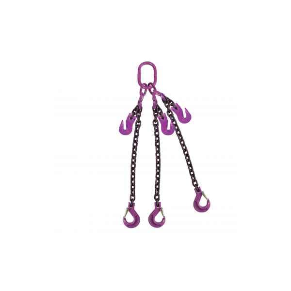 3/4" x 15' - Adjustable 3 Leg Chain Sling w/ Sling Hooks - Grade 100